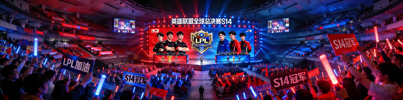 英雄联盟全球总决赛S14决赛现场盛况 - 上海体育场座无虚席